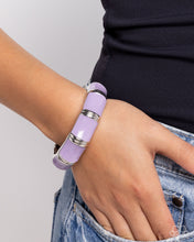 Load image into Gallery viewer, Pearlized Promise Purple Hinged Bracelet