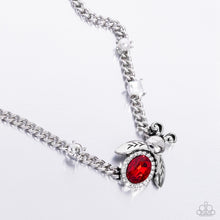Load image into Gallery viewer, Bedazzled Beetle Red Necklace