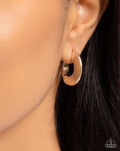 Load image into Gallery viewer, Intelligence Operation Gold Hinged Hoop Earrings