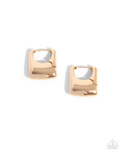 Load image into Gallery viewer, Square Symmetry Gold Hinged Hoops