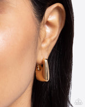 Load image into Gallery viewer, Square Symmetry Gold Hinged Hoops