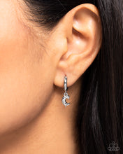 Load image into Gallery viewer, Lunar Language Silver Hinged Hoop Earrings