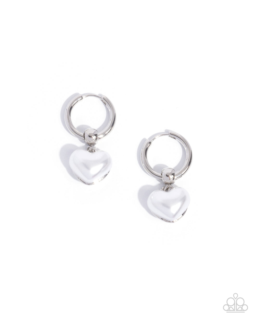 Carriage Chic White Hinged Hoop Earrings