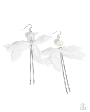Ballerina Build White Earrings