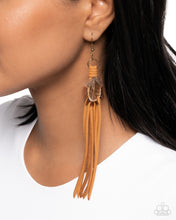 Load image into Gallery viewer, Feathered Festivity Brass Earrings