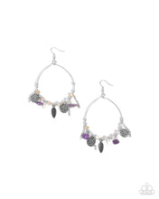 Load image into Gallery viewer, Feathered Fringe Purple Earrings