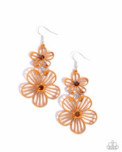 Load image into Gallery viewer, Textured Tiers Orange Earrings
