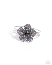 Load image into Gallery viewer, Bedazzled Bloom Purple Hinged Bracelet