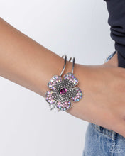 Load image into Gallery viewer, Bedazzled Bloom Purple Hinged Bracelet