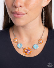 Load image into Gallery viewer, Floral Facade Orange Necklace
