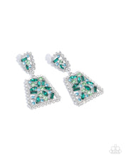 Load image into Gallery viewer, Glistening Gala Green Earrings