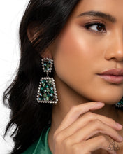 Load image into Gallery viewer, Glistening Gala Green Earrings