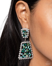 Load image into Gallery viewer, Glistening Gala Green Earrings
