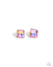 Load image into Gallery viewer, Squared Soprano Orange Post Earrings