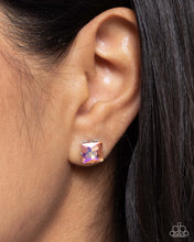 Load image into Gallery viewer, Squared Soprano Orange Post Earrings