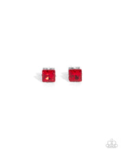 Load image into Gallery viewer, Squared Soprano Red Post Earrings