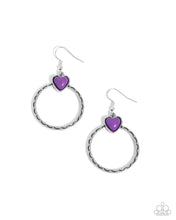 Load image into Gallery viewer, Heart Holiday Purple Earrings