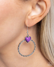 Load image into Gallery viewer, Heart Holiday Purple Earrings