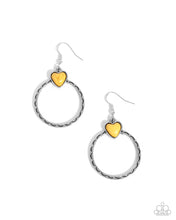 Load image into Gallery viewer, Heart Holiday Yellow Earrings