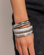 Load image into Gallery viewer, Smoldering Stack Silver Bangles