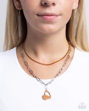 Load image into Gallery viewer, Love Comes and Goes Orange Necklace