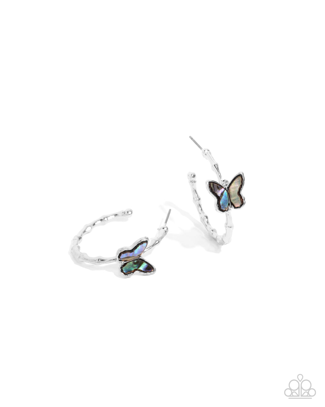 Butterfly Beginning Blue Hoop Earrings