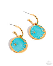 Load image into Gallery viewer, South Star Blue Hoop Earrings