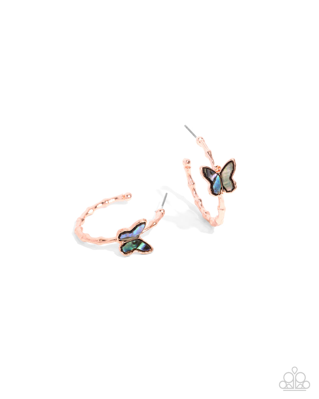 Butterfly Beginning Copper Hoop Earrings