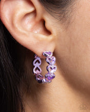 Load image into Gallery viewer, Historic Hearts Purple Earrings