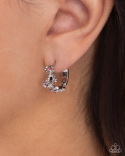 Load image into Gallery viewer, Budding Botanicals Purple Hinged Hoop Earrings