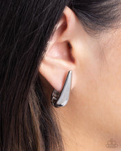Load image into Gallery viewer, Positive Change Silver Hinged Hoop Earrings