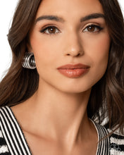 Load image into Gallery viewer, Continuous Construction Silver Hoop Earrings
