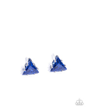 Load image into Gallery viewer, Triangular Twinkle Blue Post Earrings