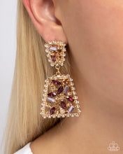 Load image into Gallery viewer, Glistening Gala Purple Earrings