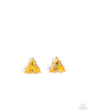 Load image into Gallery viewer, Triangular Twinkle Yellow Earrings