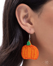 Load image into Gallery viewer, Pumpkin Pizzazz Orange Seed Bead Earrings