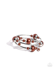 Load image into Gallery viewer, Palatial Pearls Brown Coil Bracelet