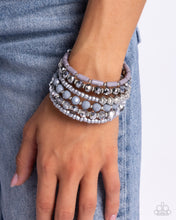 Load image into Gallery viewer, Stacked Surprise Silver Coil Bracelet