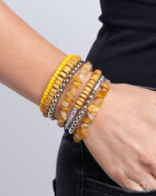Load image into Gallery viewer, Plentiful Pizzazz Yellow Coil Bracelet