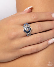 Load image into Gallery viewer, Tilted Travel Blue Skinny Band Ring