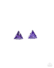 Load image into Gallery viewer, Triangular Twinkle Purple Post Earrings