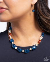 Load image into Gallery viewer, Crackling Chic Blue Necklace