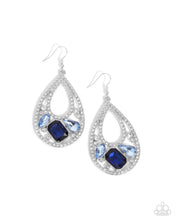 Load image into Gallery viewer, Teardrop Trifecta Blue Earrings