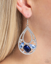 Load image into Gallery viewer, Teardrop Trifecta Blue Earrings