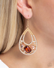 Load image into Gallery viewer, Teardrop Trifecta Brown Earrings
