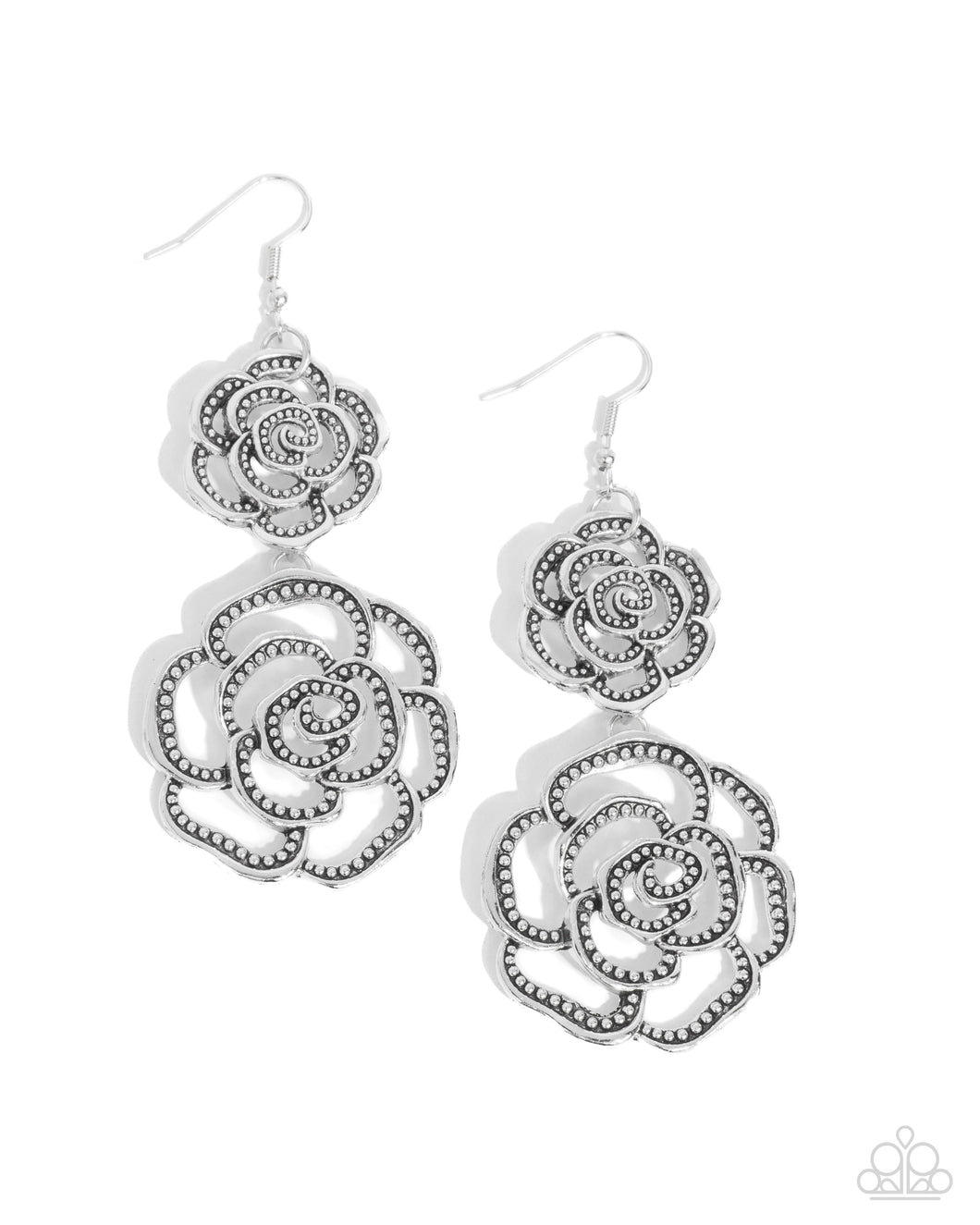 Reminiscent Rosette Silver Earrings
