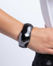 Load image into Gallery viewer, Curved Confident Black Hinged Bracelet