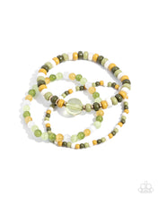 Load image into Gallery viewer, Seed Bead Stack Green Bracelet