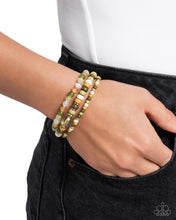 Load image into Gallery viewer, Seed Bead Stack Green Bracelet