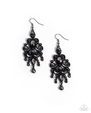 Chandelier Celebration Black Earrings